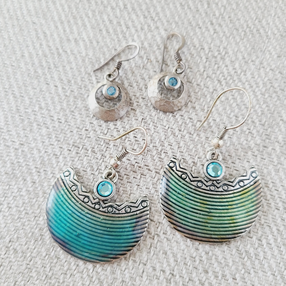 Set of Ocean Earrings - Silver/Turquoise
